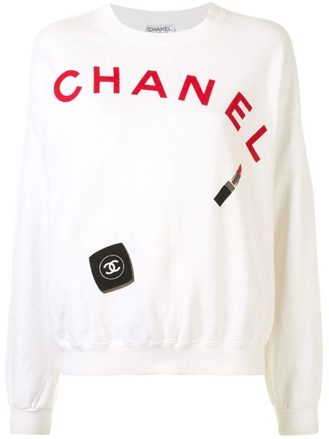 chanel paris mens sweater white|chanel sweatshirt pullovers.